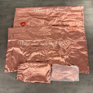 Sabrina Carpenter Bed Chem Sleep Set Rose Gold Satin Pillowcase Eye Mask SOLDOUT